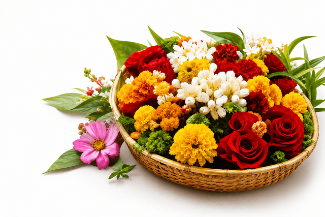 Fresh flower basket